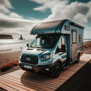 Ford Transit camper van, van life at the beach (11)